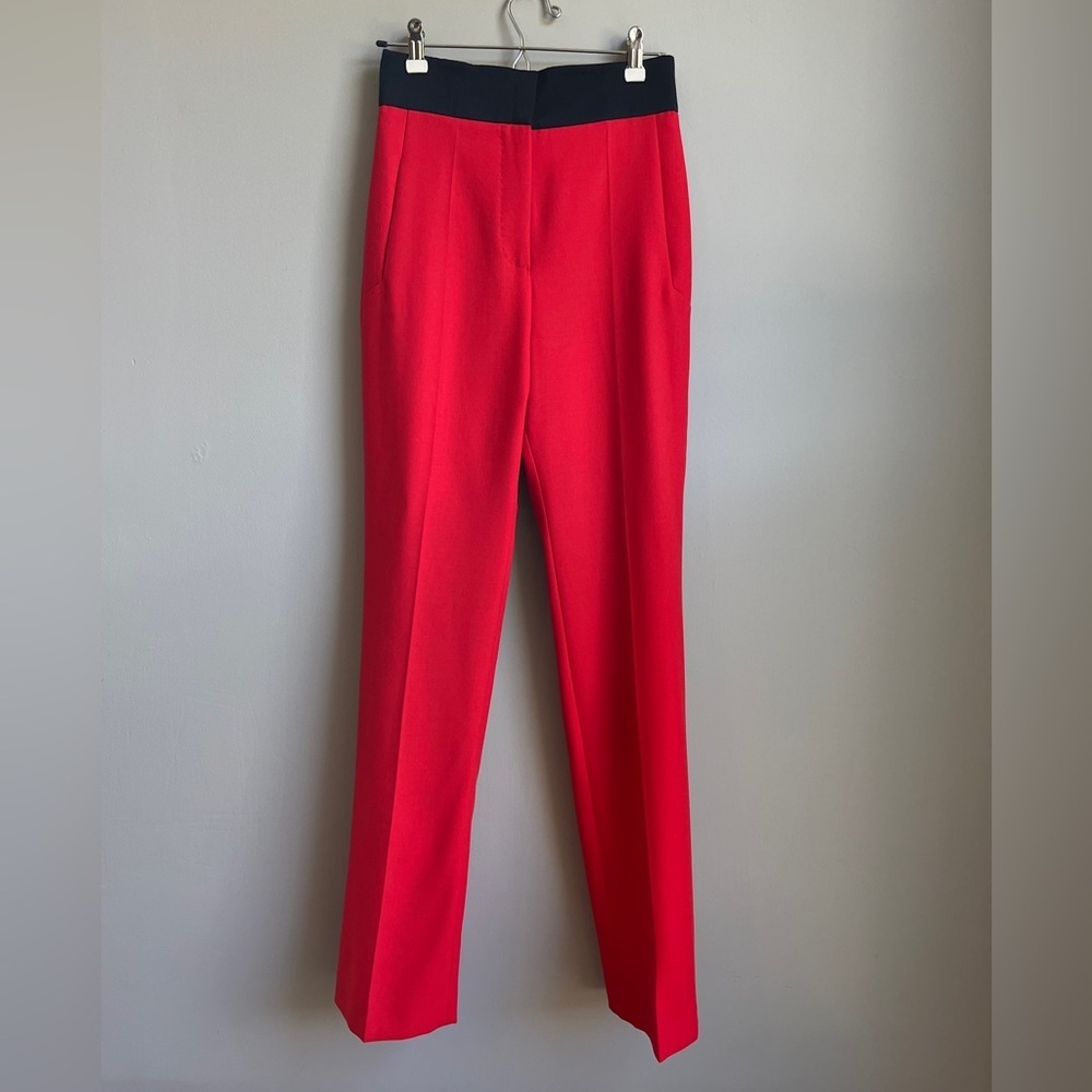 L’Wren Scott Tagasode Collection Bento Box Red Straight Leg Wool Pants NWT